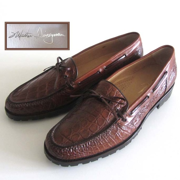 new MARTIN DINGMAN Crocodile bow-tie loafers 11.5